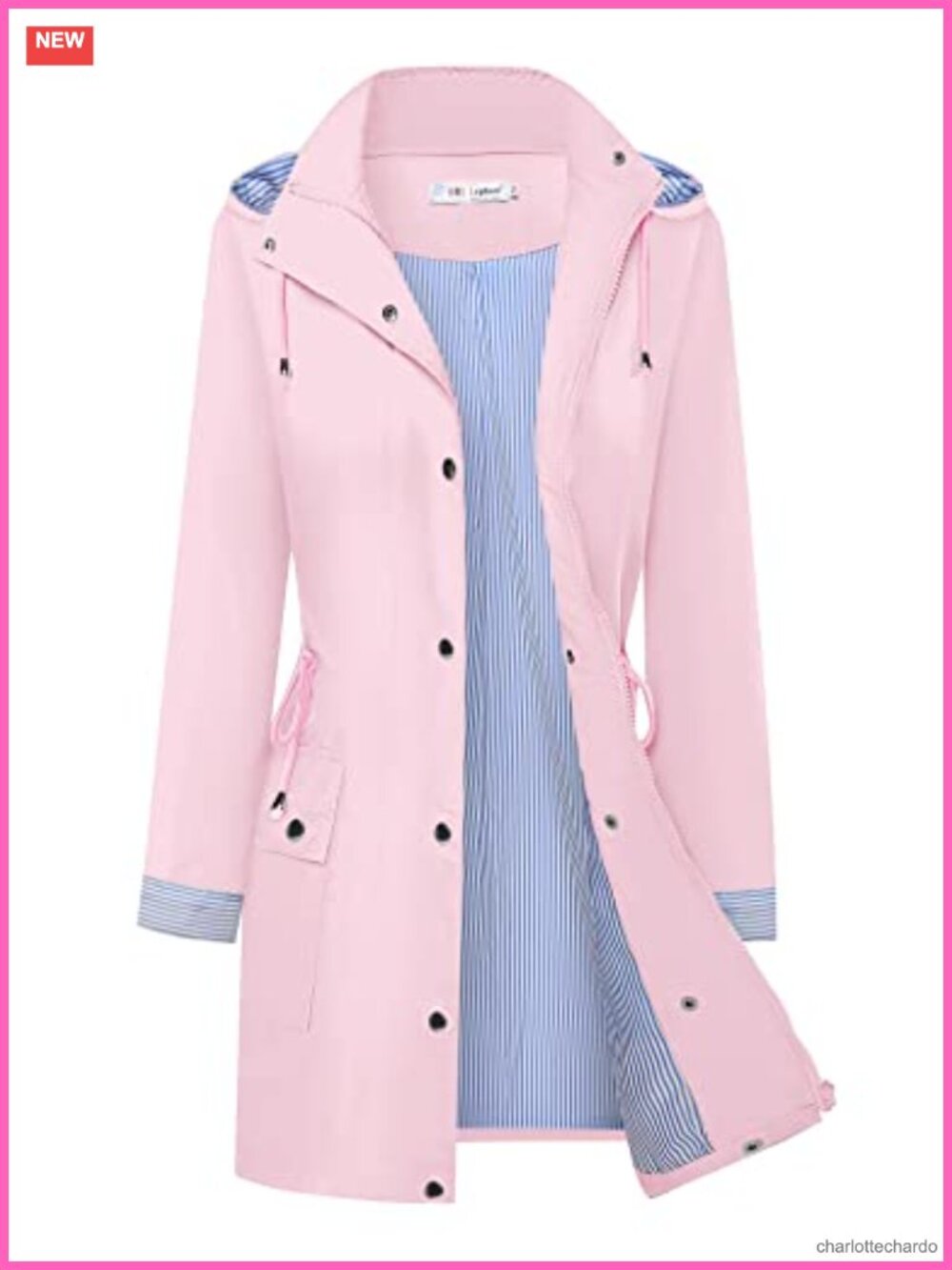 Waterproof Hooded Lightweight Windbreaker Raincoat for Women